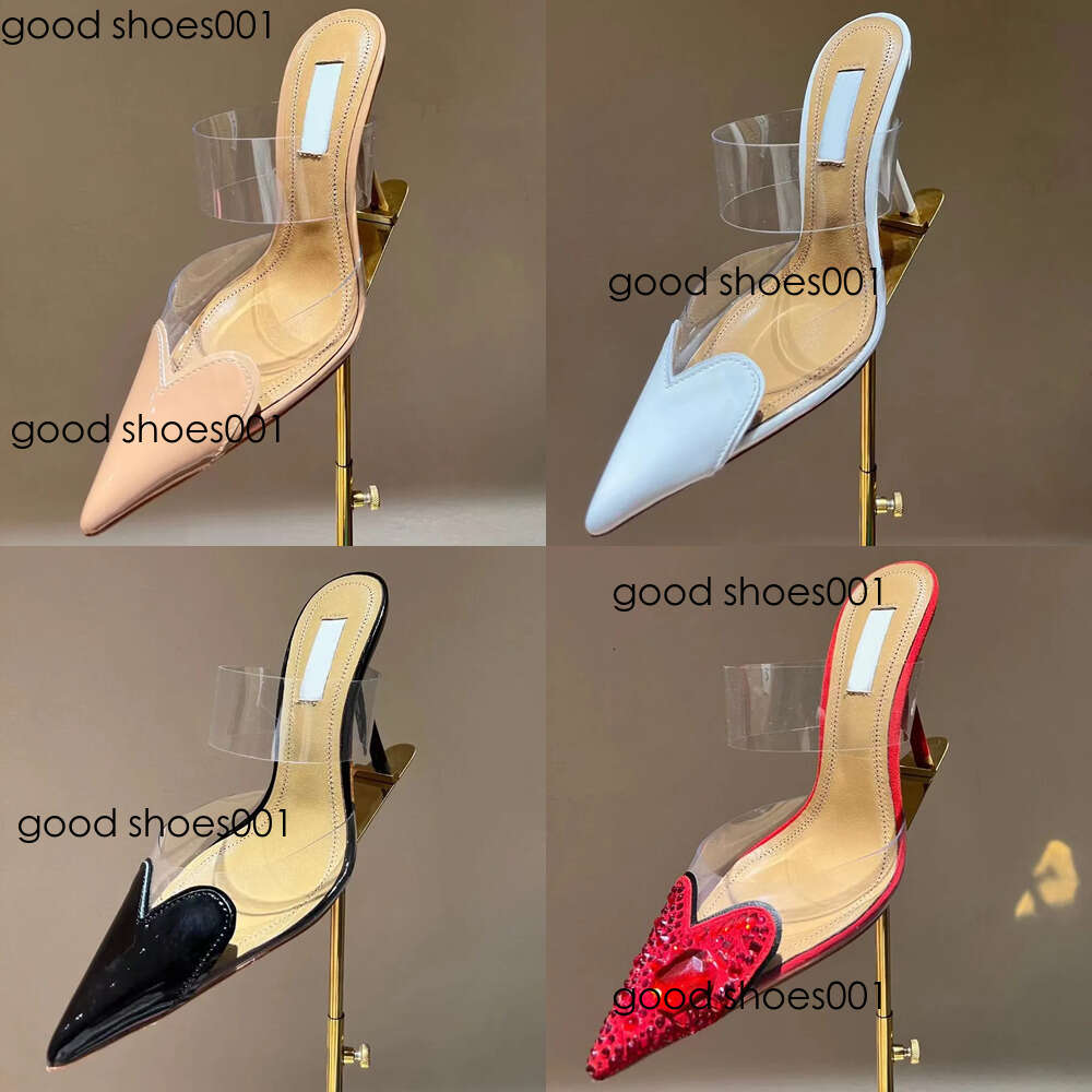 Shaped Love High Sandals Transparent Pvcpointed Toes 10.5Cm Sexy Fashion Stiletto Heel Designer Rhinestone Dress Shoes Shoe With Box Dress Factory Orinial edition