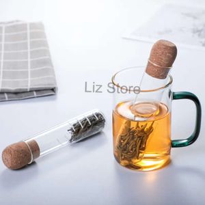 Thés en forme de tube en verre transparent en bois en bois de liège à base de plantes épices à la chaleur à la chaleur du thé à l'outil th0662