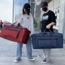 COMPRANS SUPER Capacidad Bolsa de viaje para hombres Bolsa de lona grande para mujeres para mujeres Viaje de fin de semana masculino Bolsas de almacenamiento de empacación de lago