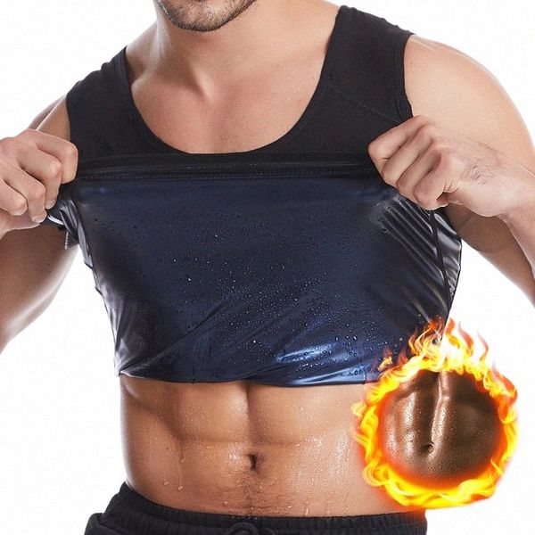 Fajas moldeadoras de cintura, chaleco, trajes de Sauna calientes, camisetas sin mangas térmicas para sudor, moldeador de cuerpo para hombres, ropa interior adelgazante, camisa de entrenamiento Compri H13T #