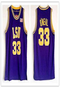 SHAQ LSU Jersey Oneal Jersey Retro College Jersey 32 Jaune Purple Men's Brodery Basketball Jerseys1816108