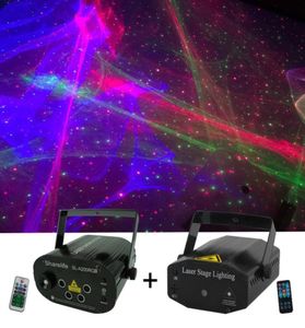 Sharelife 2 stuks Set RGB Hypnotic Aurora RG Ster Laserlicht Afstandsbediening Snelheid DJ Gig Party Home Mini podiumverlichting5803112