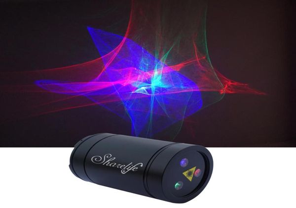 Sharelife Mini Portable RGB Aurora Effect Laser USB Proyector Luz de 1200 mA Batería para fiesta en casa DJ Etapa al aire libre DPA5165325