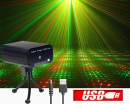 Sharelife Mini Red Green Moving Star Dot Effect USB Laser Projector Light voor DJ Gig Home Show Party Stage Ligting Gift SUSB012504927