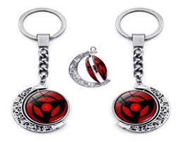 Sharingan Eye Keychain Accessoires à 360 degrés Pendre de lune rotative Uchiha Sasuke Kakashi Keychains Charms Metal Key Ring G16828555