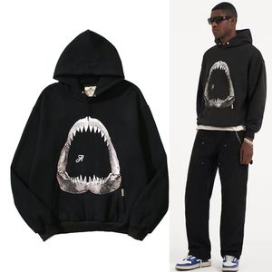 Shark Beak Print Heren Designer Hoodies Sweatshirt Zak Reprreesent Hoodie Wild High Street Casual Amerikaanse losse paar trui met capuchon Oversize M-2XL