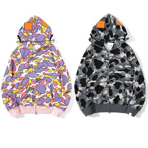 Shark designer hoodie hommes femmes Camouflage veste Jogger Zipper mode japonaise sportwear Marque sweat à capuche survêtement couleur noir taille M/L/XL/XXL/XXXL