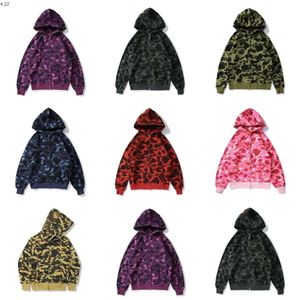 Sweat à capuche de créateur de requins pour hommes camouflage veste jogger jogger zipper japonais sportwear marque sweatshirt à capuche