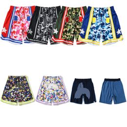 haaienontwerper heren kort camouflage Japan heren dames universele mannen strand shorts tijger baden aap shorts borduurwerk stiksel patroon track broek label compleet