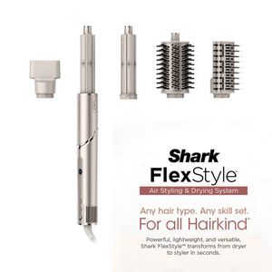 Shark HD430 FlexStyle Système de séchage à l'air, 5 en 1, multifonction, bigoudi automatique, soins capillaires, sèche-cheveux intelligent à grande vitesse