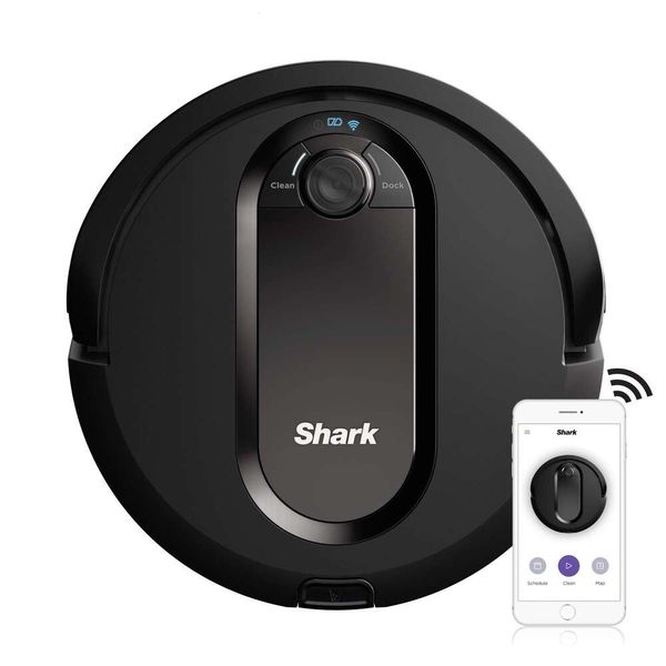 Shark IQ RV1001, Robot aspirador de mapeo doméstico, conectado Wi-Fi, sin base de vaciado automático, negro