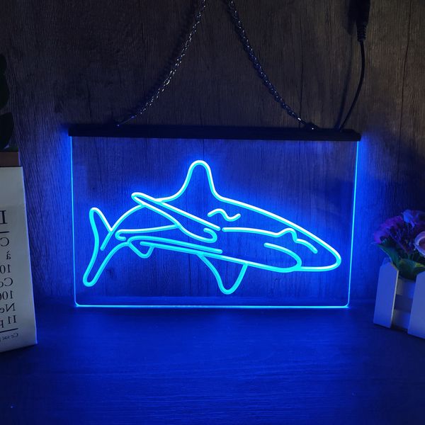 Shark Man Cave LED Neon Sign Home Decor Nouvel An Mur Mariage Chambre 3D Night Light
