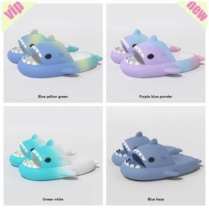 Slippétes de fond de massage de requin pour couples adultes pantoufles de salle de bain shark douche bleu flops noirs flops rainbow fashion famille eva tendance solide piscine quotidienne