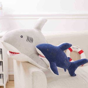 Shark pluche speelgoed grappig slaapkussen reis metgezel speelgoed cadeau haai schattig knuffel dier viskussen speelgoed voor ldren j220729