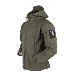 Shark Skin Soft Shell Tactische Jas Mannen Fleece Militaire Waterdichte Combat Heren Jassen Met Capuchon Jacht Windjack Jassen 3XL