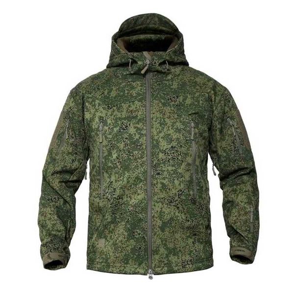 Requin Peau Soft Shell Tactique Militaire Veste Hommes Imperméable Polaire Manteau Armée Vêtements Camouflage Coupe-Vent 211217