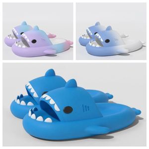 Shark Slides Slipper sandale hommes femmes Tie Dye bleu brume arc-en-ciel mode extérieure nouveauté pantoufle plage intérieur hôtel sp sneaker taille 36-45