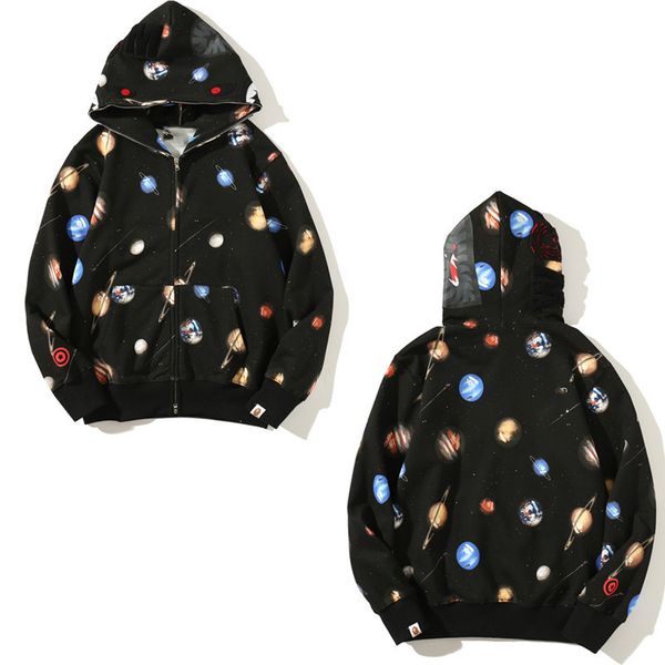 shark Sport hoodie mens designer hoodieswomens zip up hoodys camouflage lueur vêtements purs pulls molletonnés en coton impression lumineuse surdimensionné Vêtements à panneaux W1