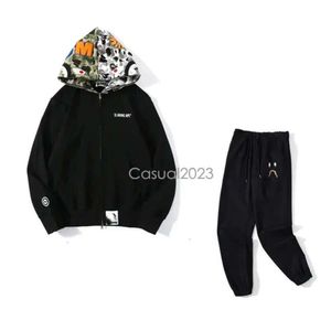 Shark Survêtements Sweats à capuche Hommes Ensembles Vêtements de créateurs Costumes de survêtement Ajustement ample Pull à capuche Camouflage Sports Vêtements pour hommes Fermeture à glissière