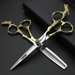 Sharonds 6 Inch Jinlong Handvat Professionele Kappers Schaar Snijgereedschap Japan 440C Salon Schaar Zet gratis verzending