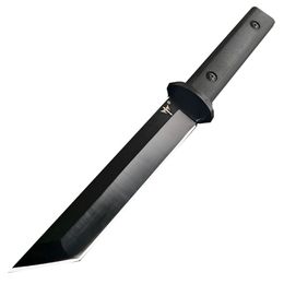 Couteau tranchant et facile à utiliser, couteau d'auto-défense de survie en plein air, tactique de survie sur le terrain à haute dureté, porte une lame de couteau droite