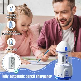 Sharpeners Ajusteur de crayon automatique Cartoon Cartoon Spaceman Electric Typec Crayer Sharreur pour les étudiants outils de papeterie scolaire