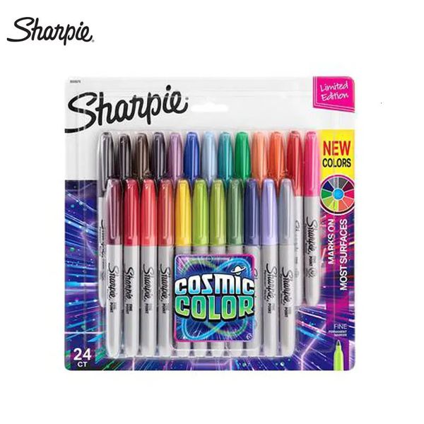 Sharpie – ensemble de stylos marqueurs, 1224 couleurs, Art écologique, pointe Fine, stylos à huile permanents, papeterie de bureau 231220