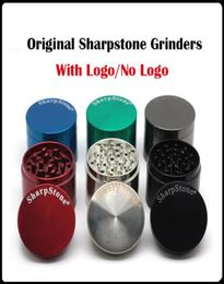 SharpStone Herb Grinder Alliage Métallique Fumer Broyeurs Plats et Concaves Tabac Pierre Sharp 4 Couches 40 50 55 63mm Grande Taille Accessor2937542