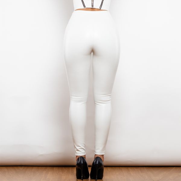 Shascullfites Melody régulier blanc taille haute en cuir V forme Leggings collants de sport femme collants isolés vêtements pour femmes