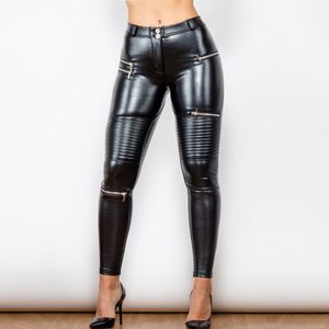 Shascullfites broek sexy kunstleer broek met rits zwarte broek met rechte pijpen slanke moto biker gothic dames streetwear broek