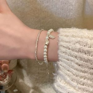 Perle Sier brisée pour les filles en automne, clair, petit et populaire, artisanat haut de gamme, 2023 Nouveau bracelet en couches exquises