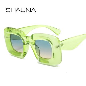Shauna Metal Bisagra retro Color de dulces gruesos Gafas de sol gruesas Mujeres de moda Men Y2K Shades UV400 240428