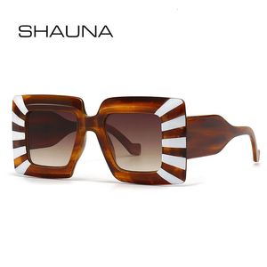 Shauna Gafas de sol cuadradas de gran tamaño Vintage Contraste Color Sombras UV400 240428