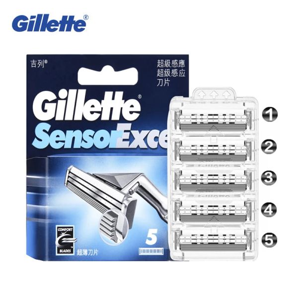 Shaver Gillette Capteur Excel Razor Blades raser les lames Double couche Remplacez les têtes pour le capteur pour hommes Excel Razor et Vector 3 Shaver