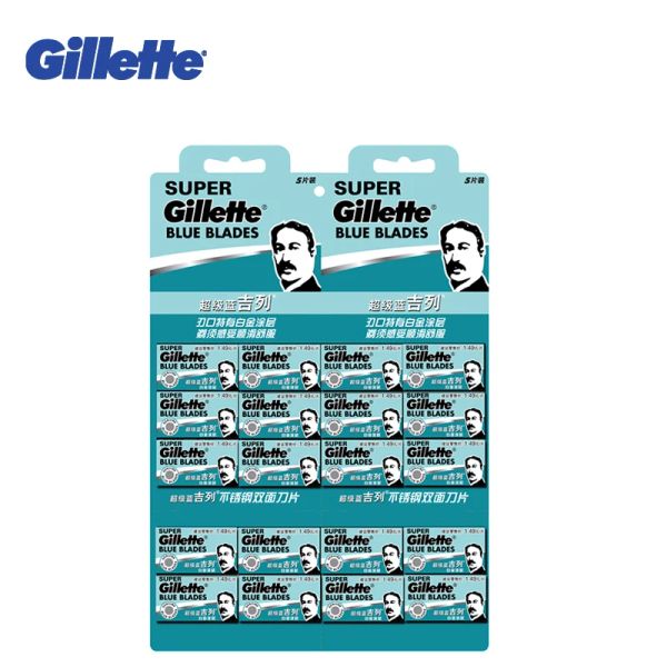 Shaver Gillette Super Blue Raser Razor Blades For Men en acier inoxydable Double Edge Shaver Blades (5blades x 20 boîtes)