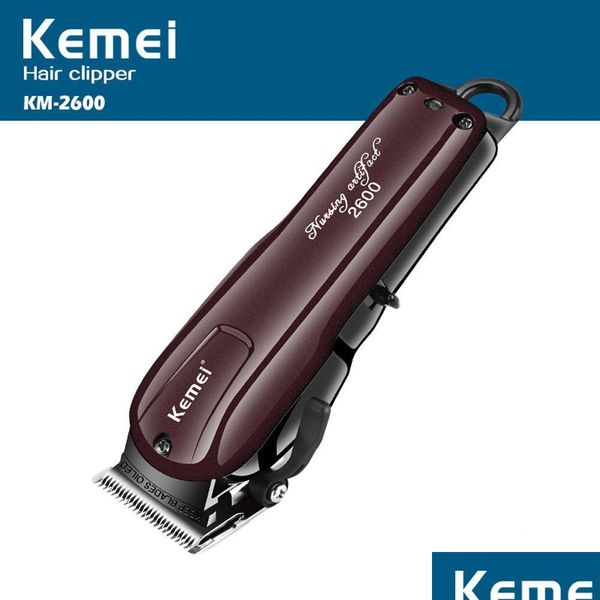 Shaver Kemei 2600 Professional Electric Hair Trimmer Barba Shaver 100-240V Recargable Clipper Titanium Knife Cutting Hine Bdesybag Dhg9L