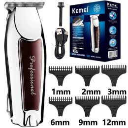 Shaver Kemei Corte de cabello profesional Hine Electric Trimmers Beard Shaver For Men USB Recargable Corte de cabello Barber KM9163