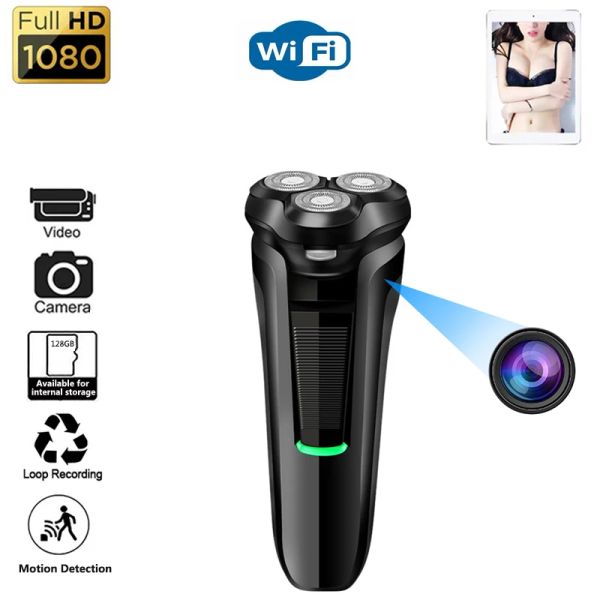 Rasoir rechargeable électrique rasoir wifi mini caméra portable voyage homme électrique rasoir invisible de sécurité vidéo de surveillance