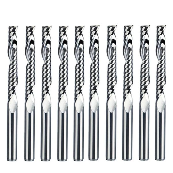 Shavers 10pcs 3,175 mm Shank Flûte Single Flûle frappeur coupeur tungstène carbure de gravure routeur