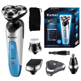 Shavers 4in1 Rasoir électrique rechargeable pour hommes Trimmer rasoir humide sèche Brosse faciale rasage de la machine Machine Face Nez Kit de toilettage au nez