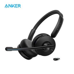 Shauvers Anker PowerConf H500 Charging Stand Bluetooth Dualear Headset Microphone Audio Recording Meeting Transcription Aienhanced Appel