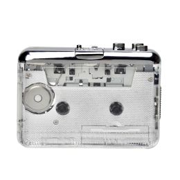 Shavers D0ua Cassette Player Bas c'est un magnétophone portable à mp3 coque transparente complète USB / Typec Port Cassette à MP3 Format Tape lecteur