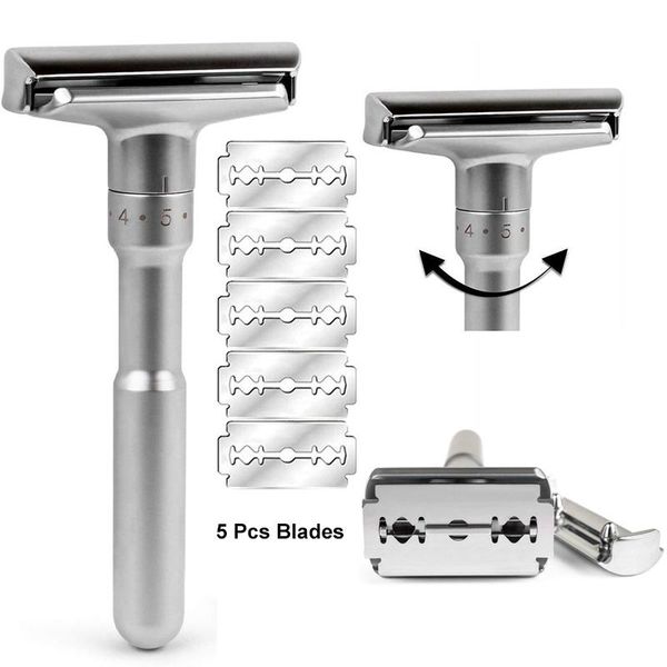 Máquinas de afeitar de doble filo, maquinilla de afeitar clásica de seguridad, cuchillas de afeitar profesionales para peluquero, máquina de afeitar facial ajustable para hombres, cuchillo para depilación de barba