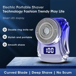 Shavers Electric Shaver for Men Pocket Size Washable Rechargeable portable Portable Ontrelessless Trimm Counde Face Barbe Dry Wet Razor