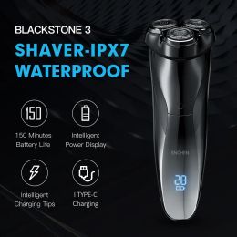 Shavers Enchen Electric Shaver 3D Blackstone 3 IPX7 Waterdicht scheermes nat en droog Dual Use Face Beard Battery Digital Display for Men