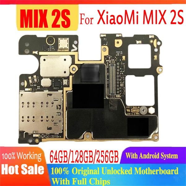 Shavers pour Xiaomi Mi Mix 2s Full Working Motherboard 100% Déverrouillé Board de logique Boîte principale 6 Go RAM 64 Go 128 Go Rom 8g + 256 Go