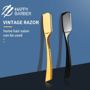 Shavers Happy Barber Razor for Haircut Zinc ALLIAG Coiffeur professionnel manuel rasoir Straight Edge Men outils de rasage Rasage de barbe