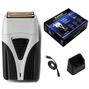 Shavers Kemei 3383 puissant rasoir électrique rechargeable de la barre de cheveux de poils électrique pour le visage pour hommes