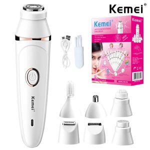 Shavers Kemei 375 7 IN 1 1 Lady's Shaver Electric Rechargeable Lady Shaver Hair Remover Epilator raser la laine de laine pour une utilisation du corps entier