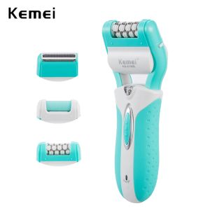 Shavers Kemei Electric Epilator 3 in 1 en 1 Rechargeable Lady Depilador Callus Remover Hair Shaver Care Care Tool Electric Hilat